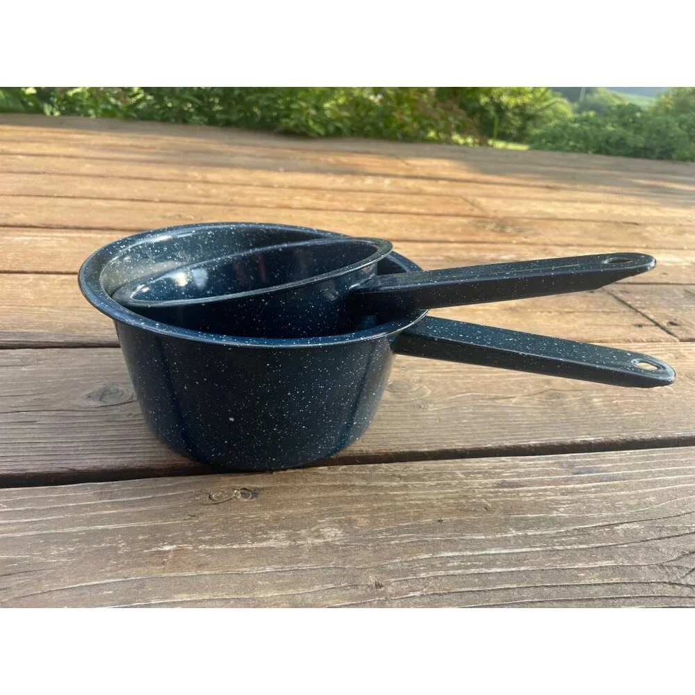 Graniteware Blue Grainiteware Speckled Saucepan Set 1.5 & 1 Quart